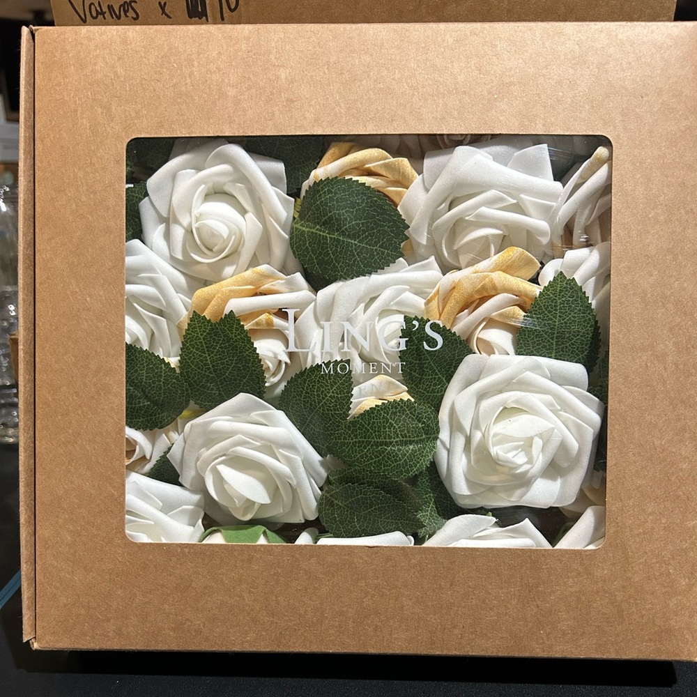 COPY - Lings Moments White and Gold Roses